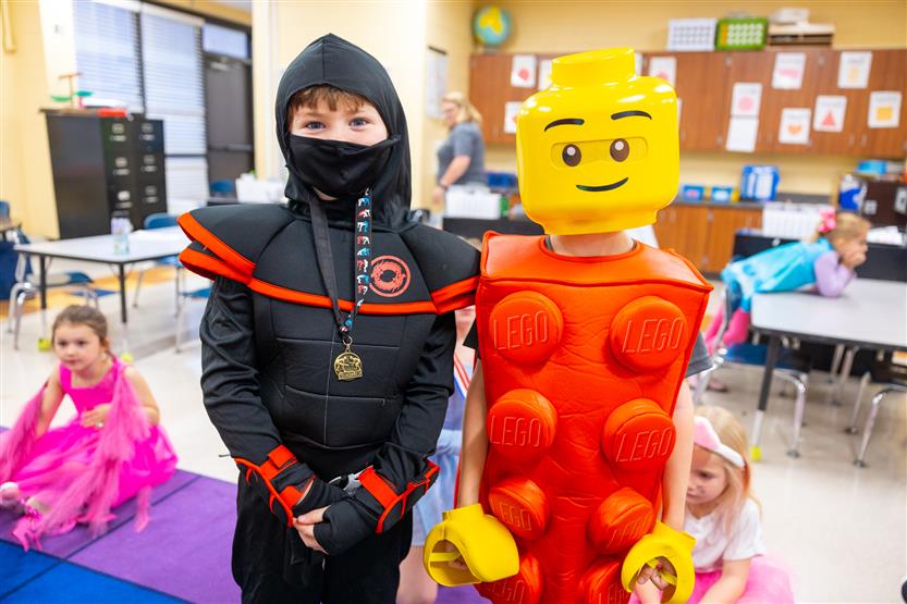 Students dress up in alphabet-themed costumes